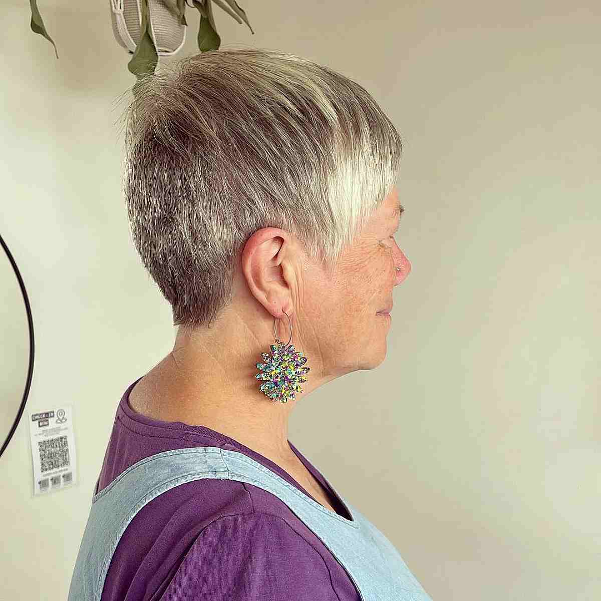 Low-Maintenance Extra Short Tapered Cut for a Lady in Her 50s