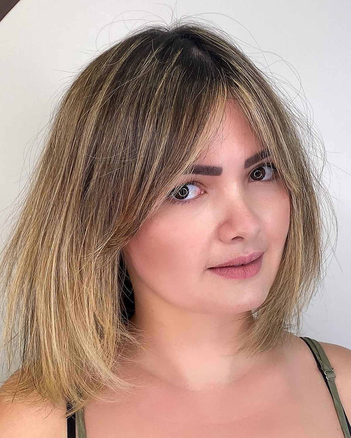 Low-Maintenance Long Bob for a Round Face