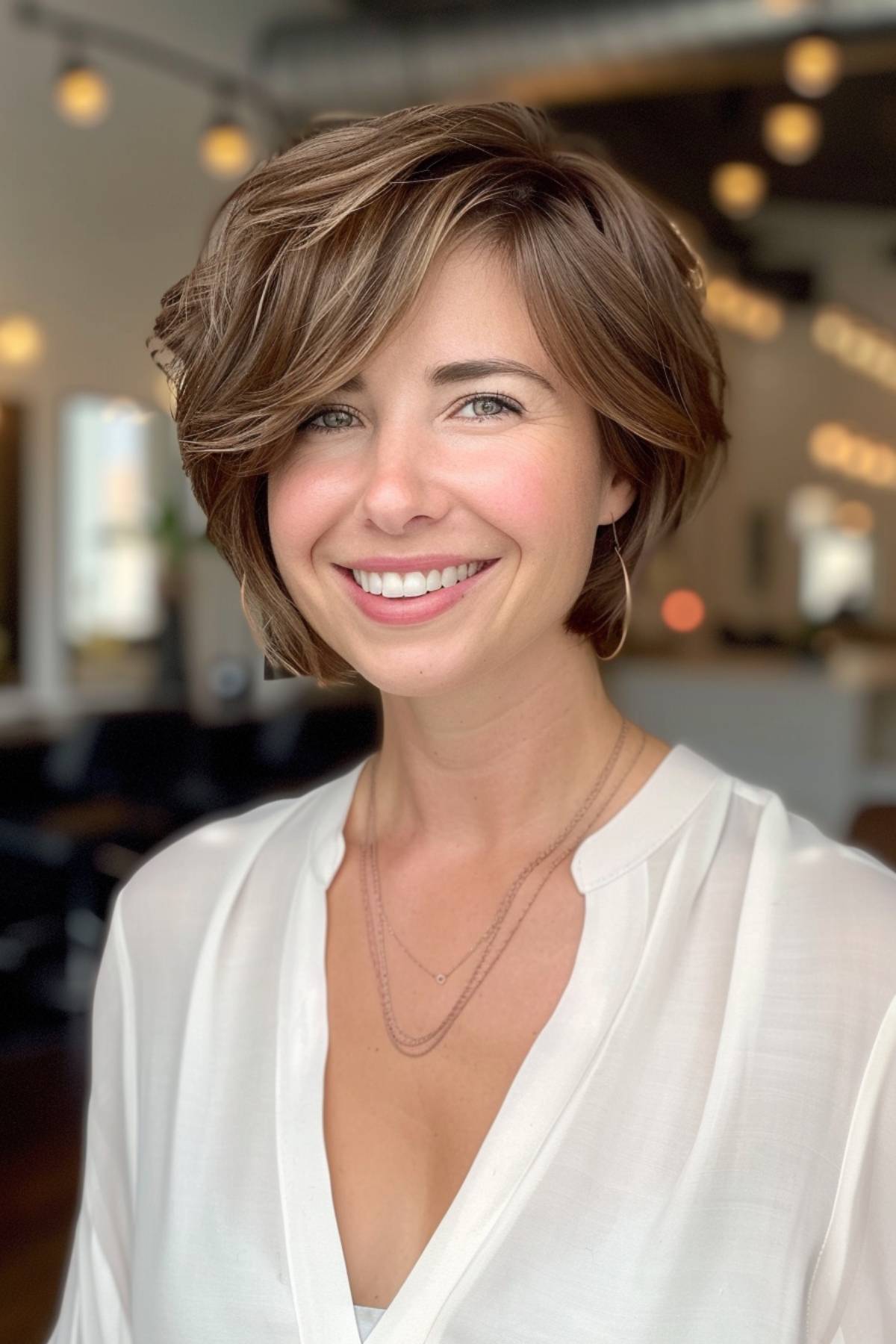 low maintenance long pixie cut with side swept bangs for thin hair