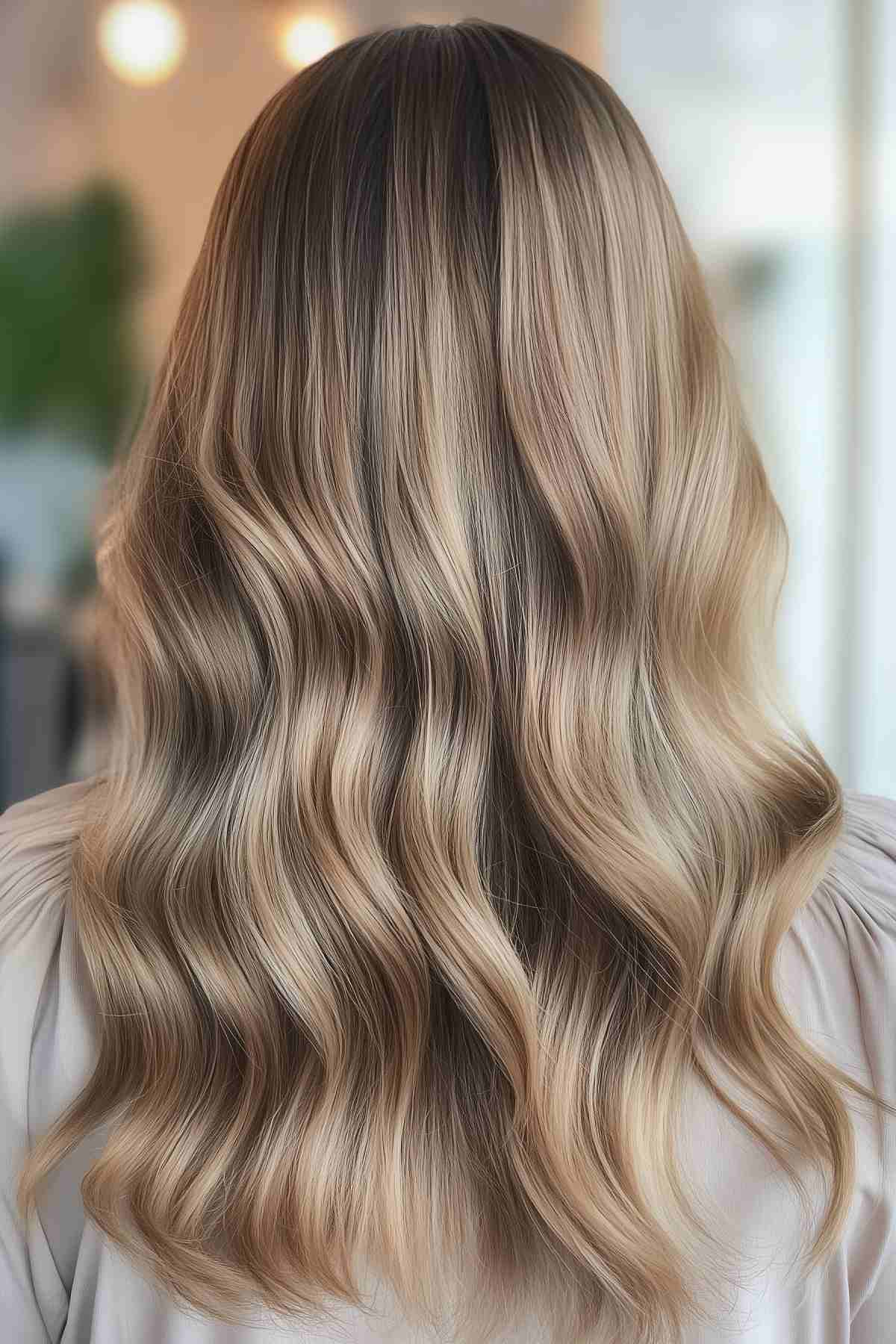 Cool-toned mushroom blonde hair