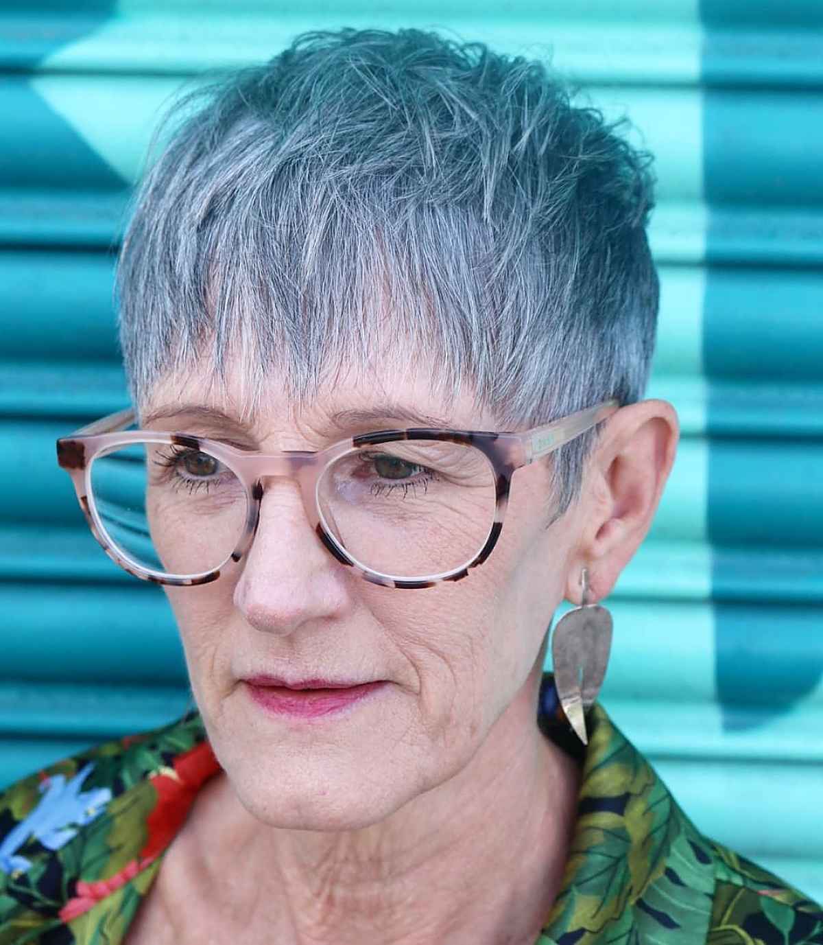 Low-Maintenance Short Grey Hair for a seventy-year-old