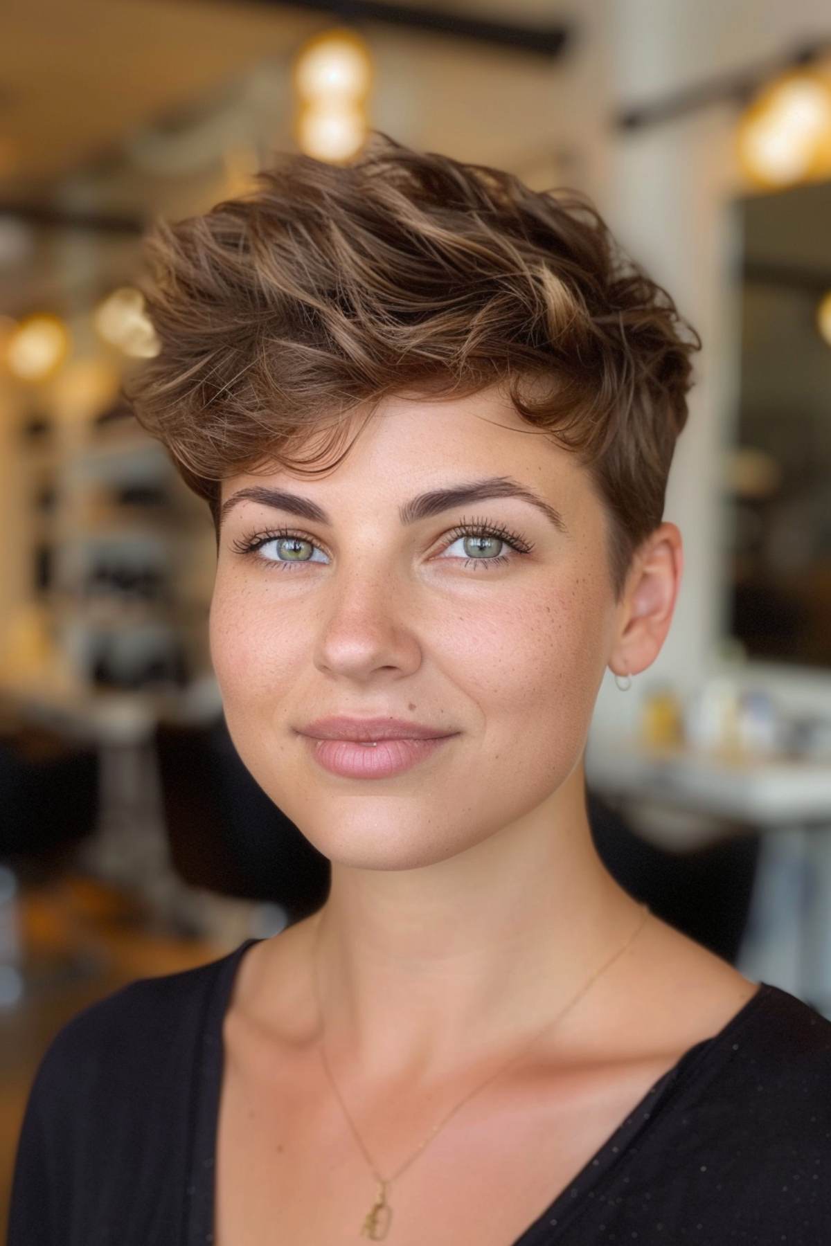 low maintenance super short textured pixie cut for thin hair