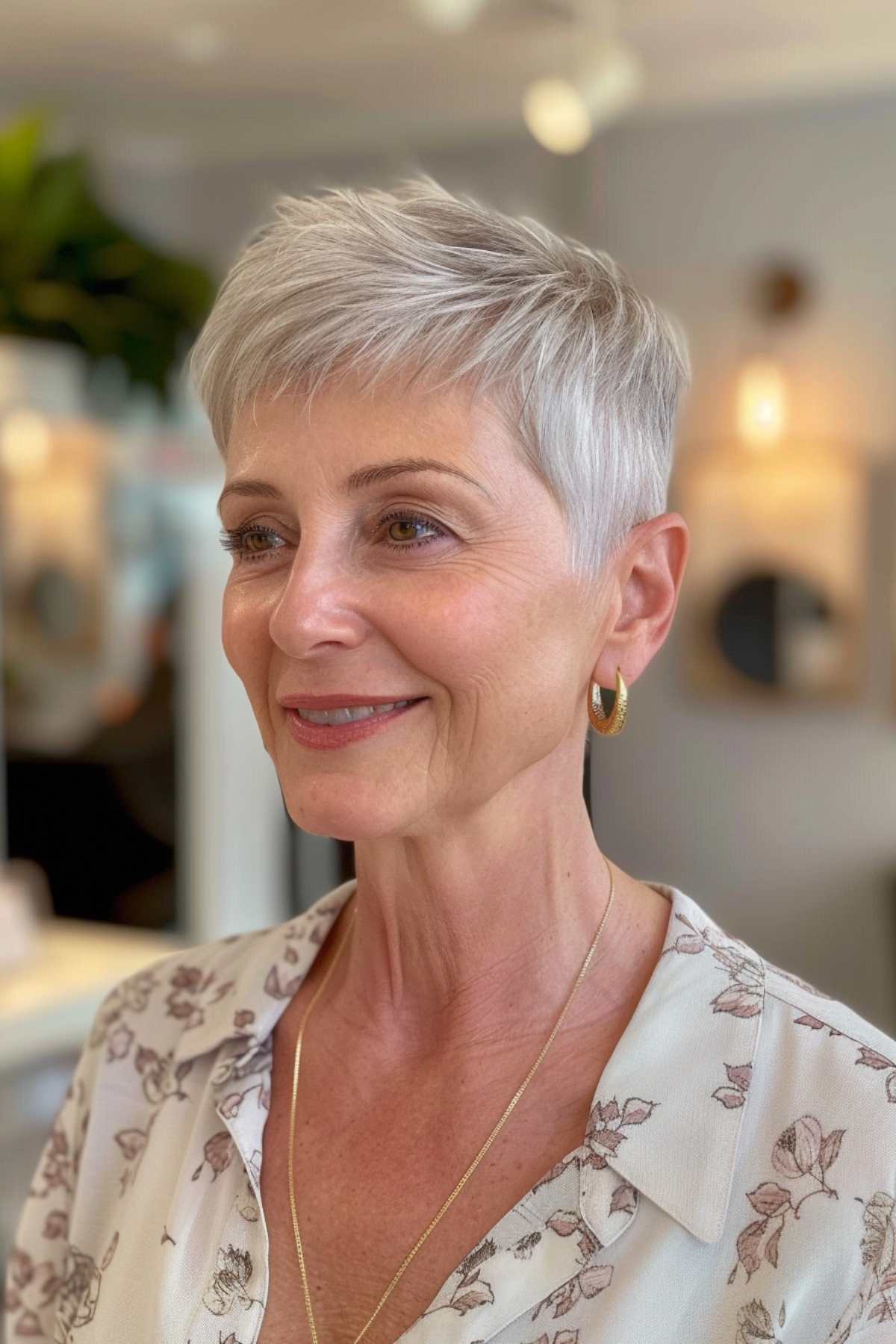 low maintenance tapered pixie cut for thin hair on women over 60