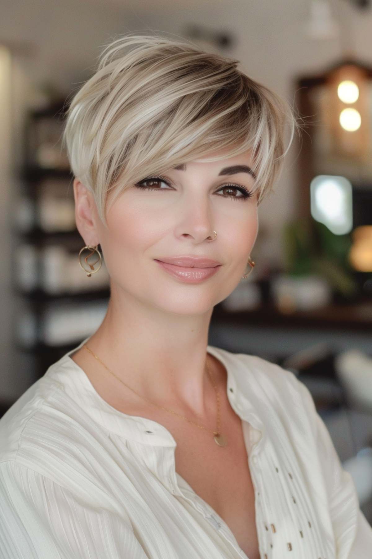 low maintenance textured pixie cut with subtle layers for thin hair