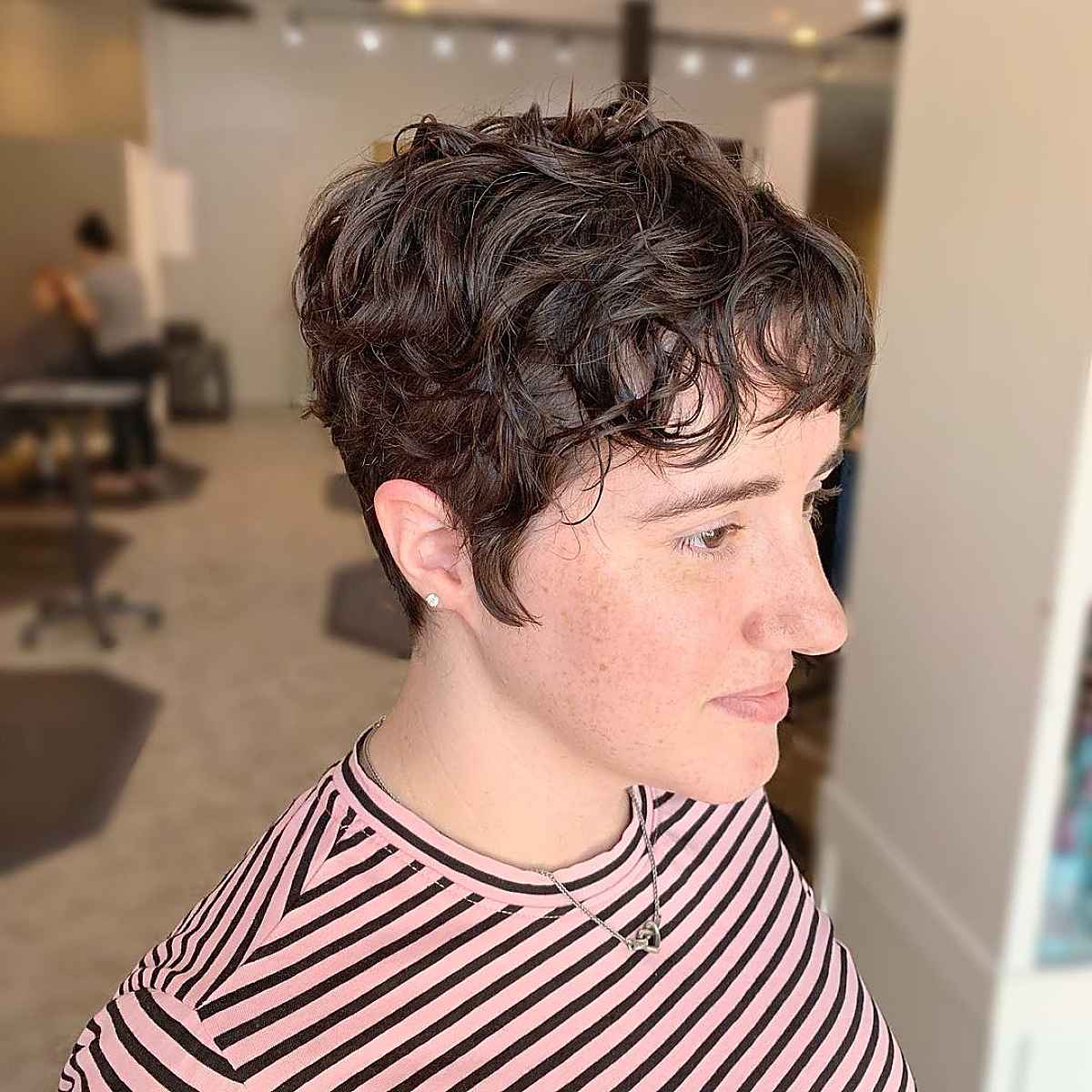 Low-Maintenance Tousled Haircut with Bangs