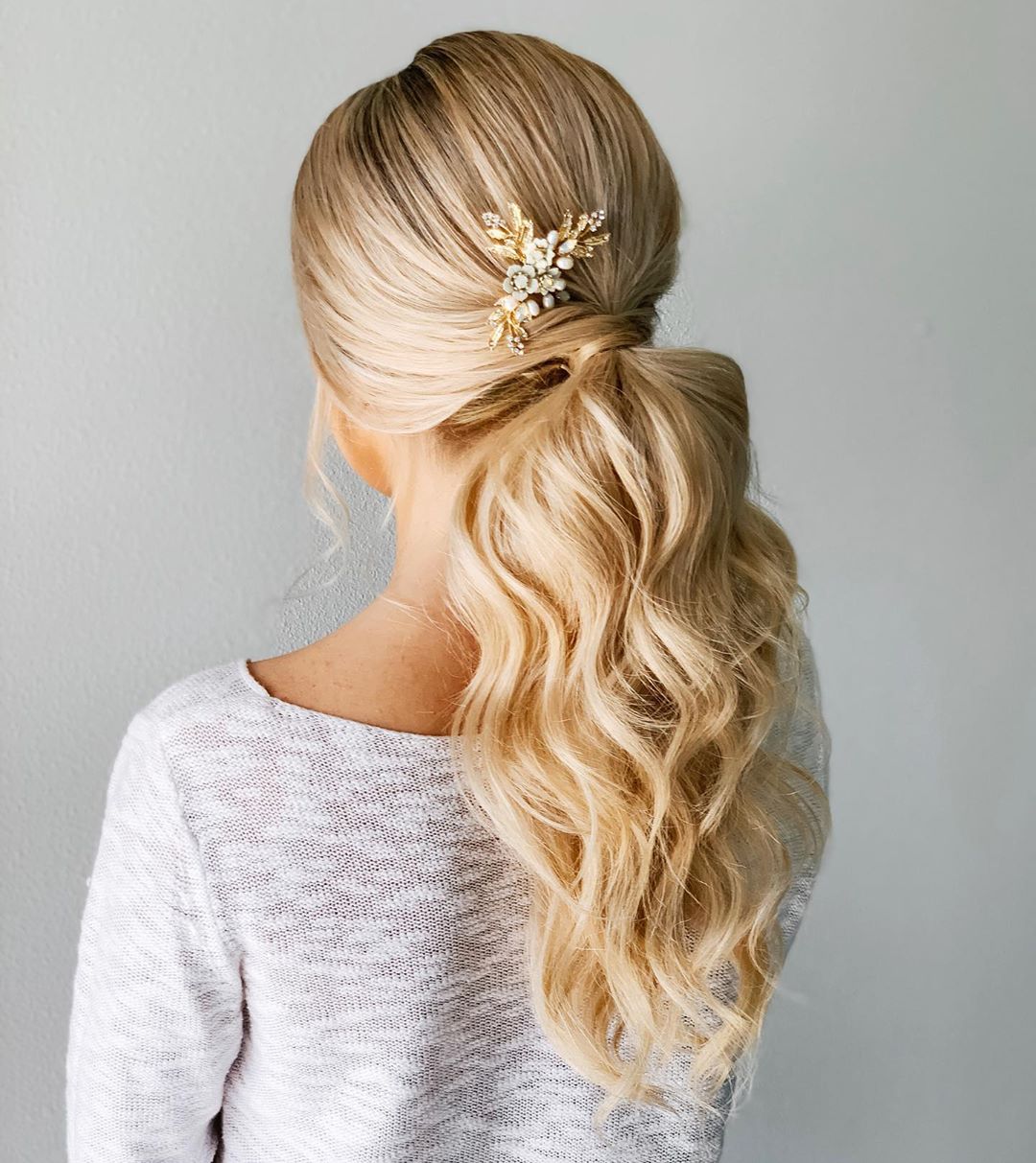 low ponytail for long hair