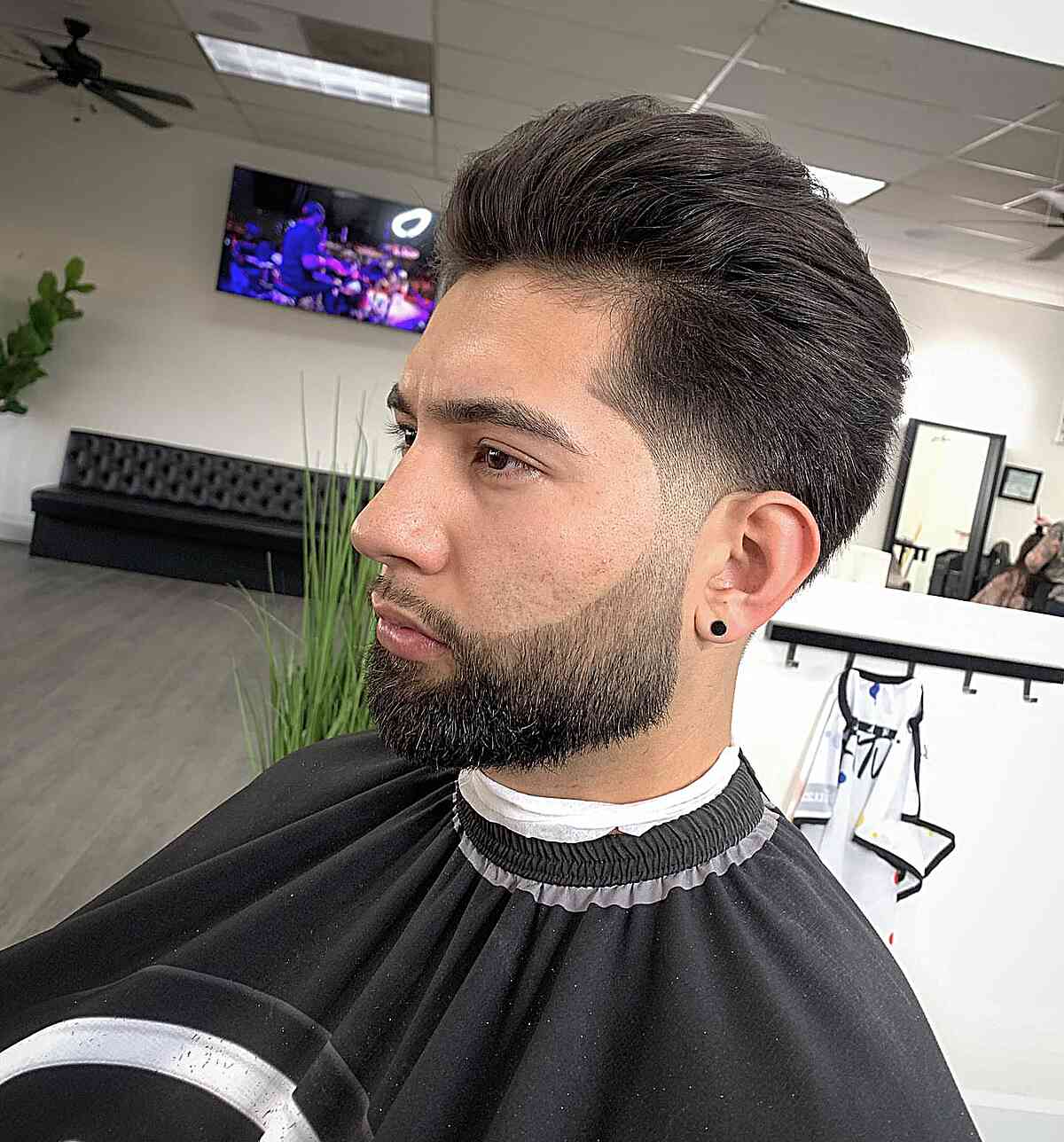 Low Taper with Beard Fade on Guys with Straight Hair