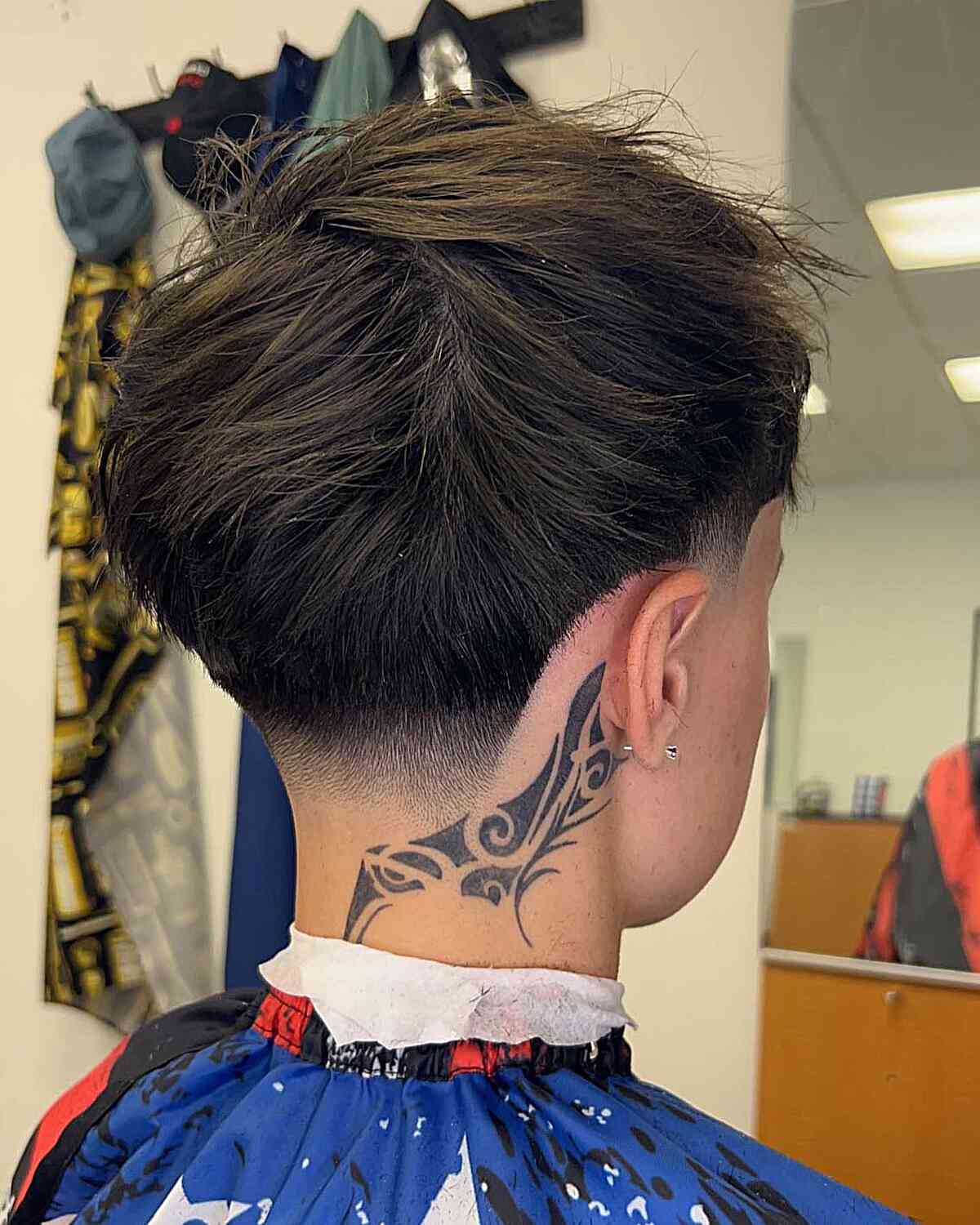 Low Tapered Messy Style on Guys' Thick, Straight Hair
