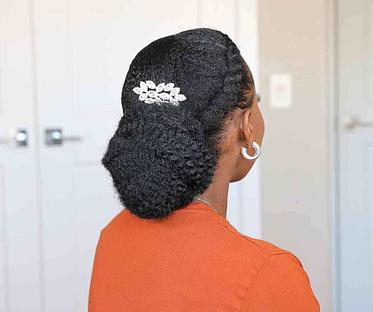 Low Twisted Updo for Black Women's Natural Hair
