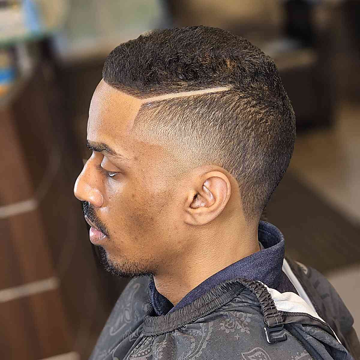 Low Fade With Hard Part