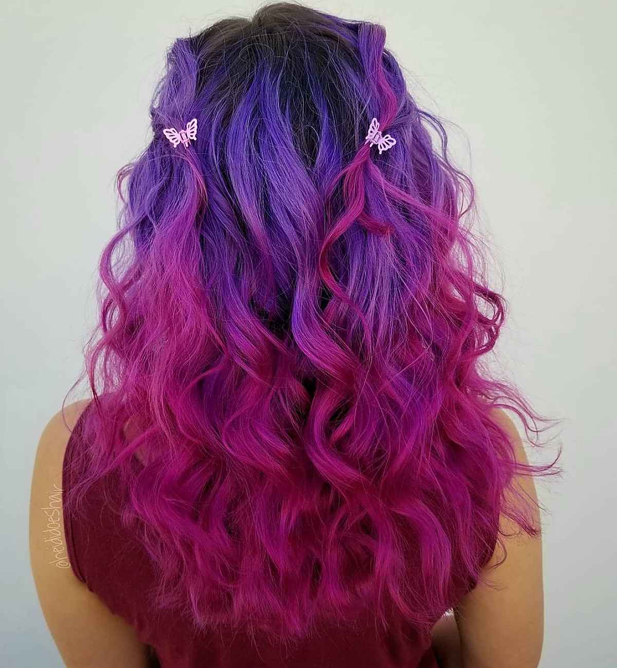 Magenta and Purple Blend hair color