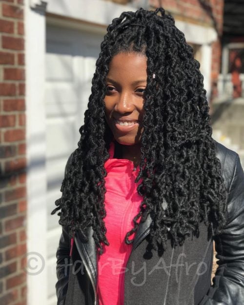 Faux locs done on marley hair