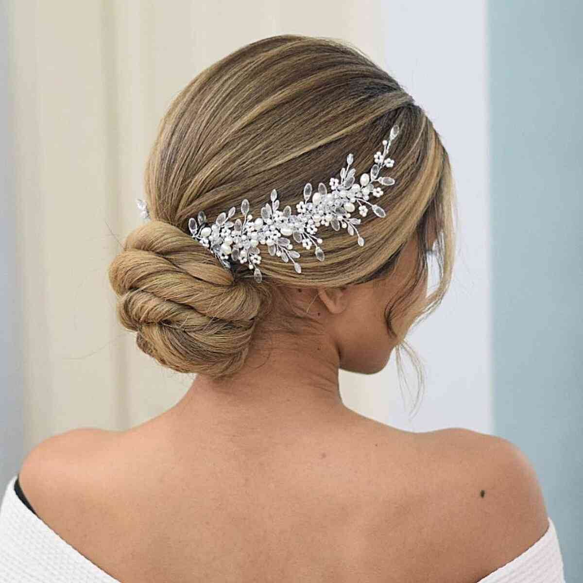 Medieval Blonde Twisted Bun with Hair Accessory