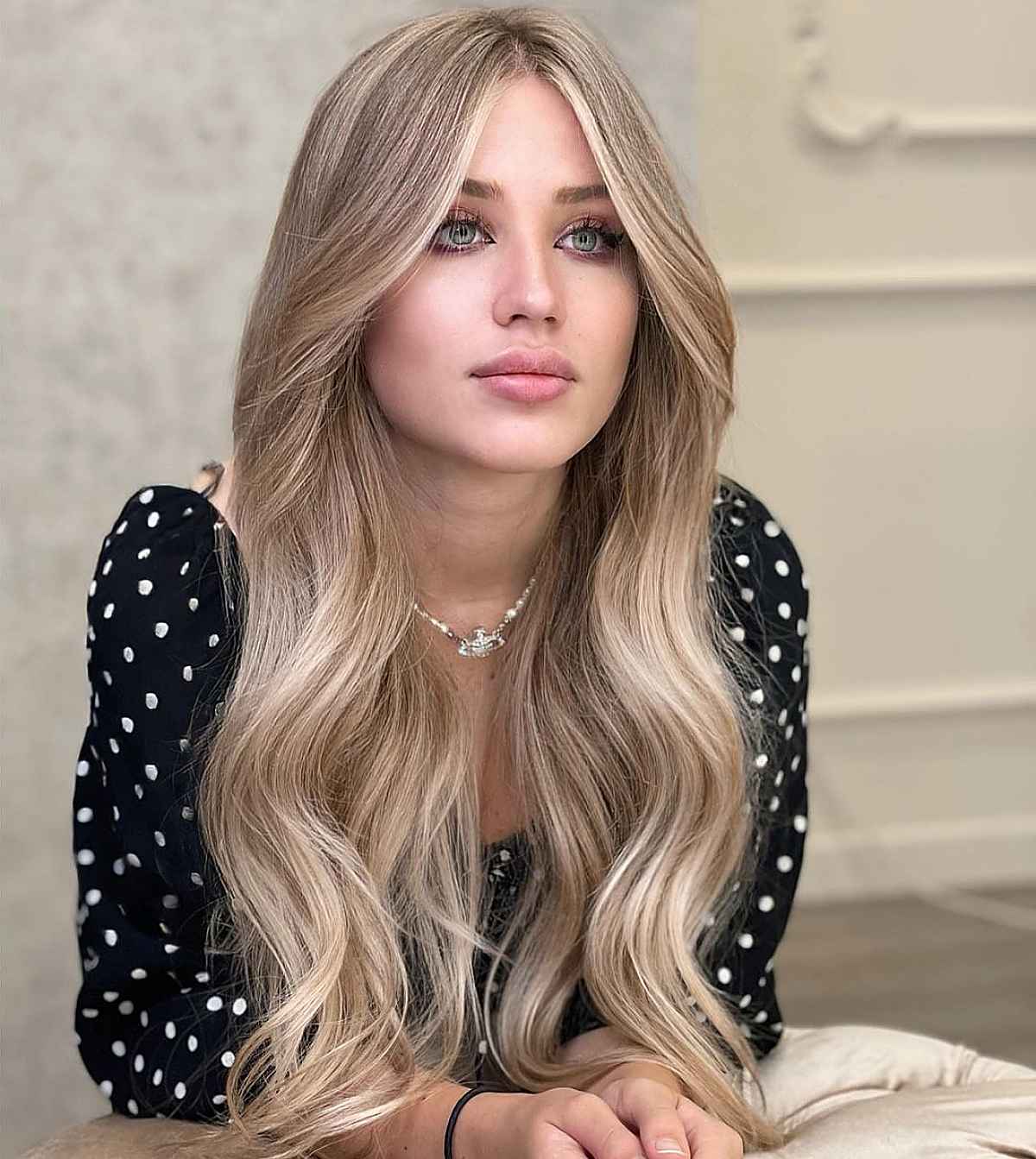 medium ash blonde on long hair