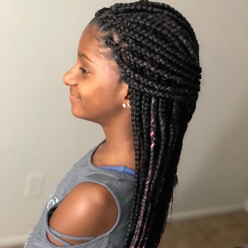 Black girl single braids