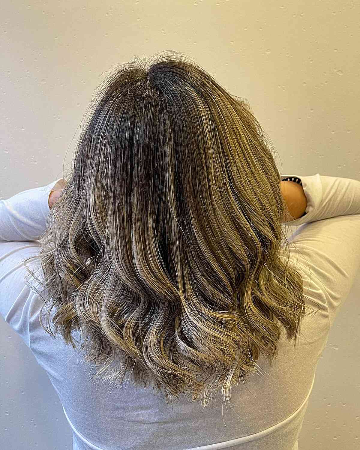 Medium Brown Hair with Soft Balayage Ombre and Subtle Waves