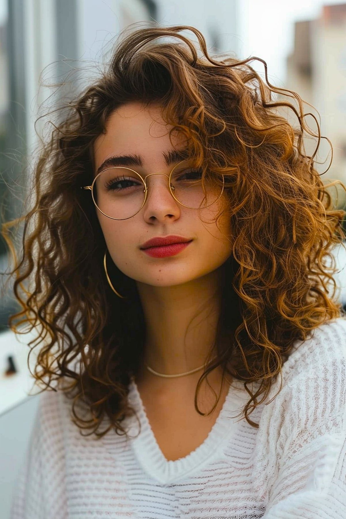 Curly medium layered haircut for natural curls