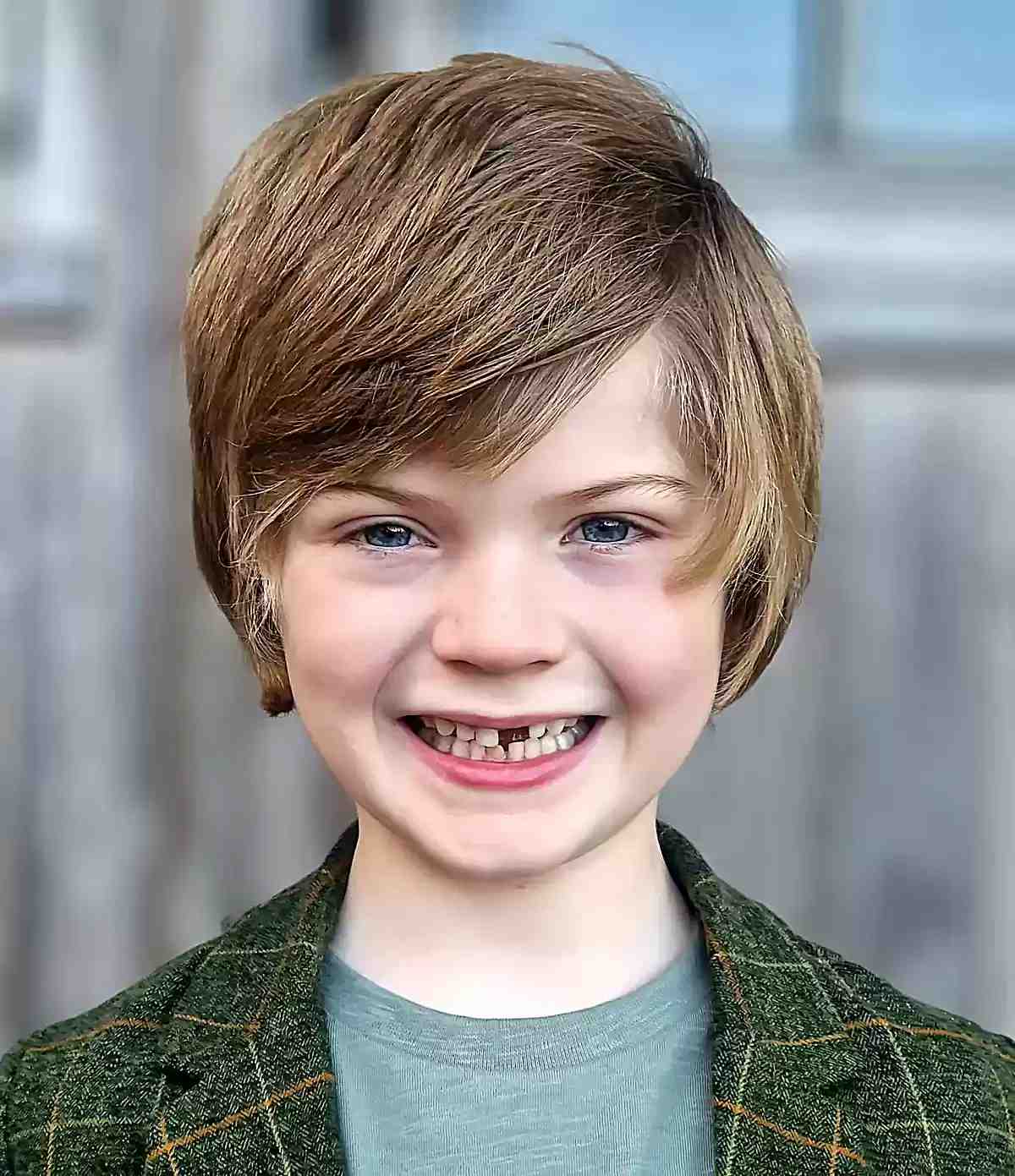 Medium Cut with Side-Swept Bangs for Little Boys