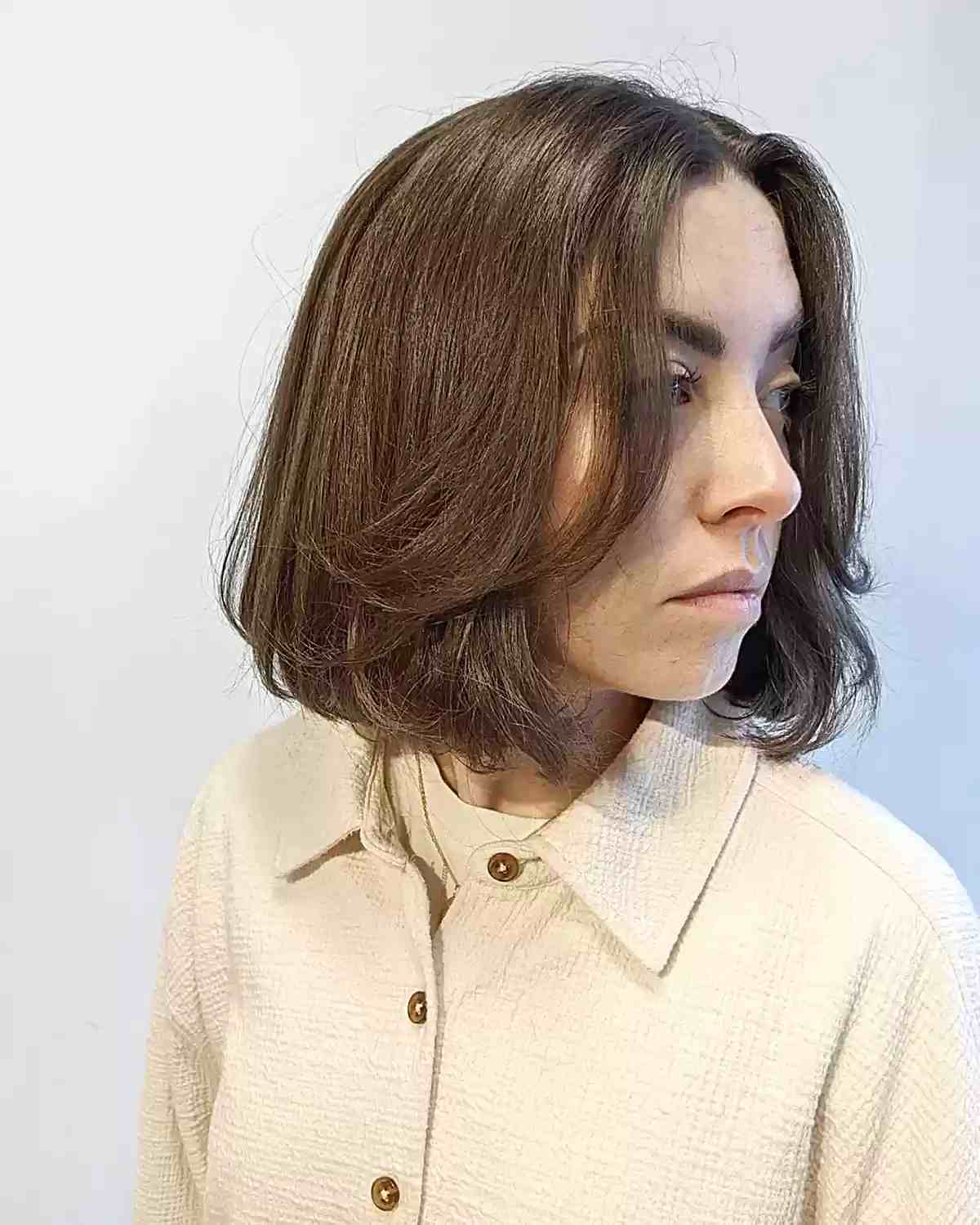 Medium Italian Bob with Face Frame and Middle Part