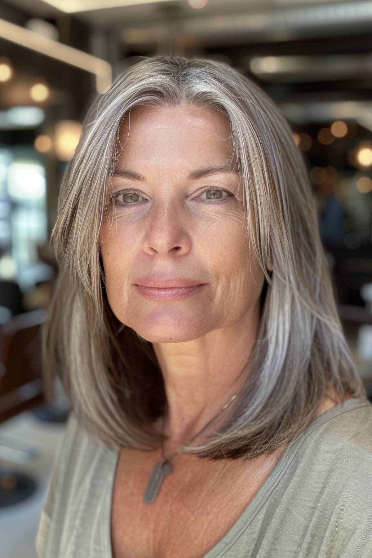 medium layered hairstyle for women over 60 with thin hair