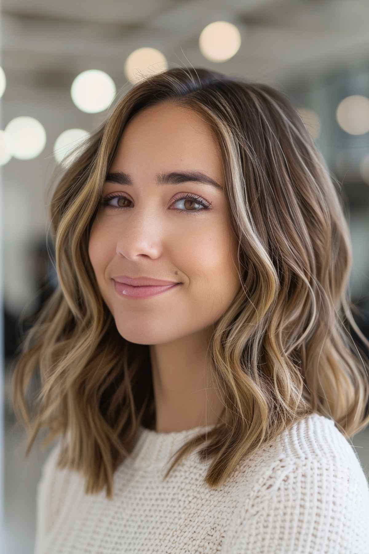 Medium-length beachy waves hairstyle for teachers