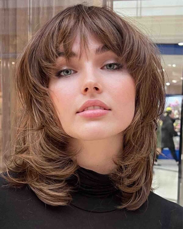 27 FaceFraming Layered & Choppy Haircuts for ShoulderLength Hair