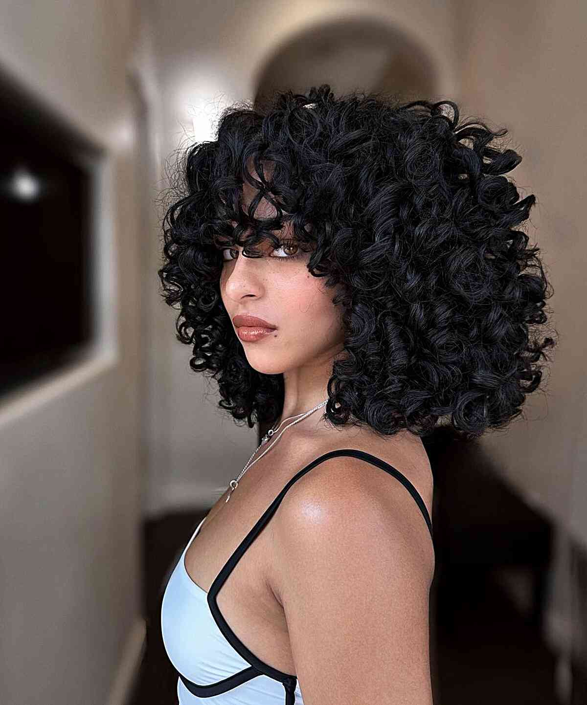 Medium-Length High Volume Curly Hair