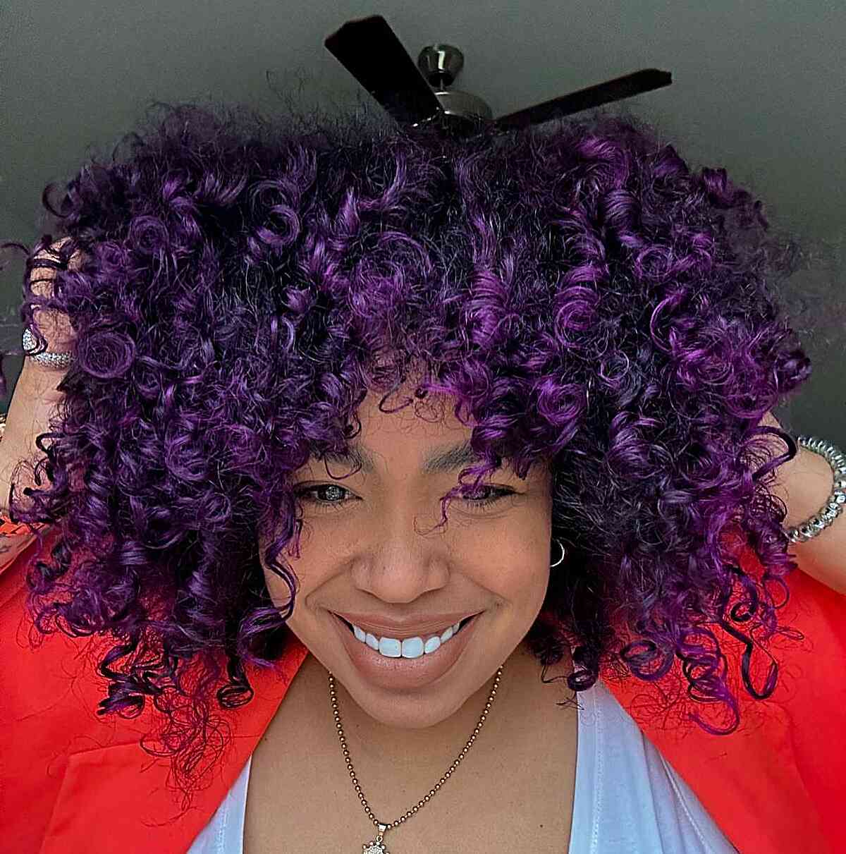 Medium-Length Midnight Purple Curls
