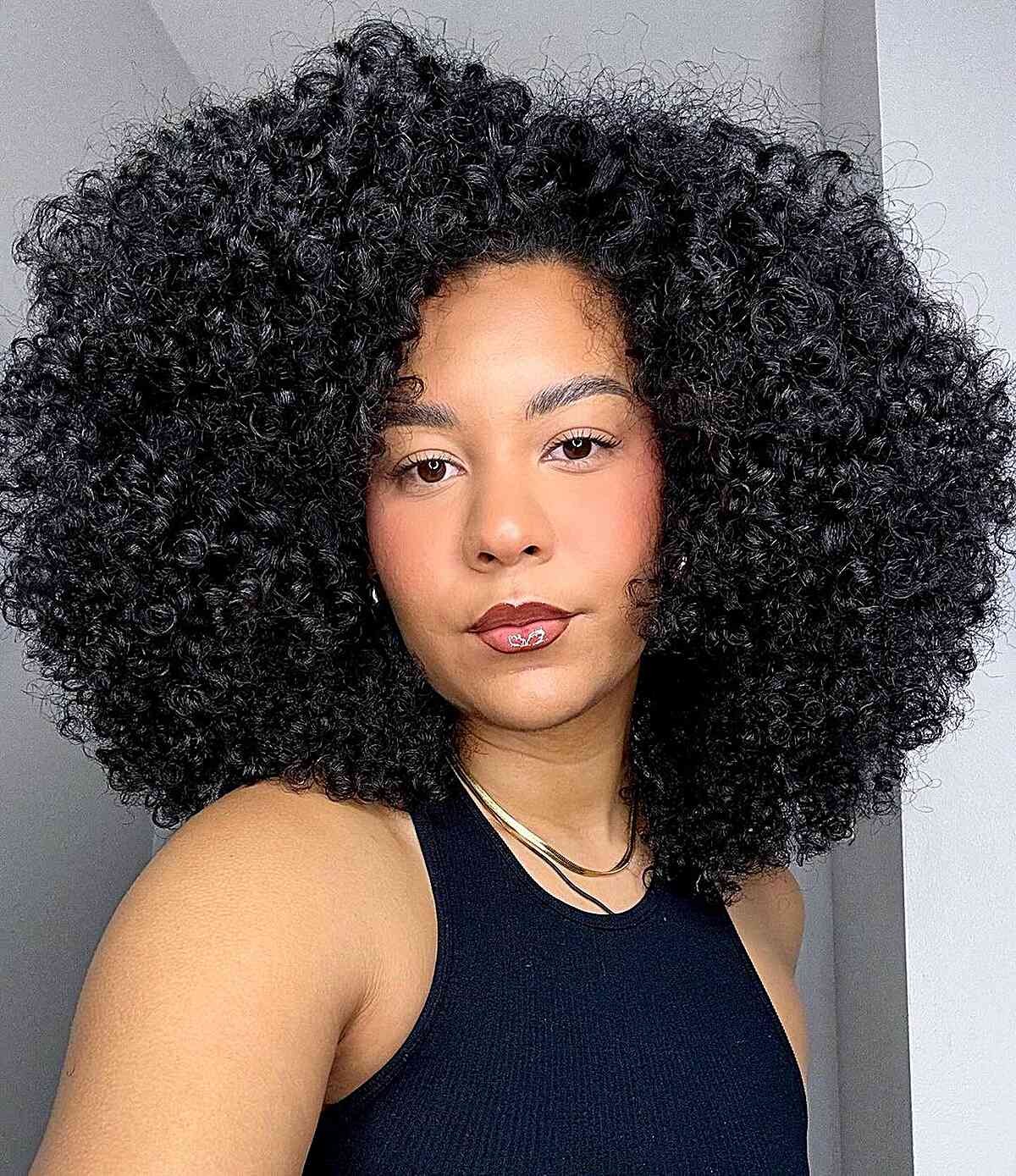 Medium-Length Hair with Textured Curls