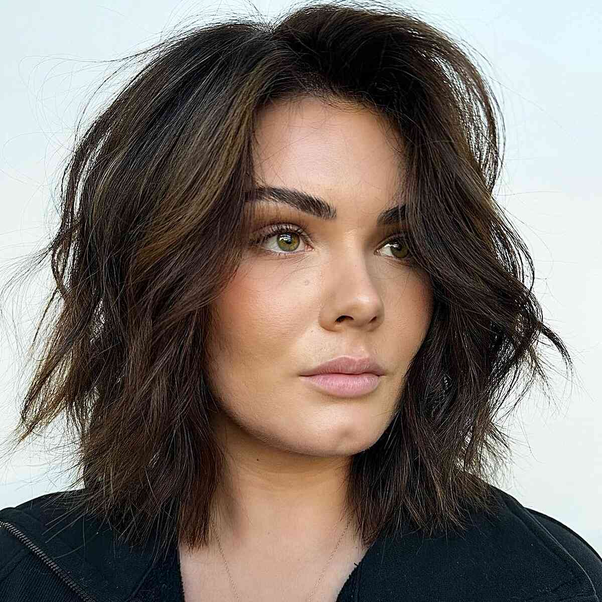 Textured Lob for Thick Hair