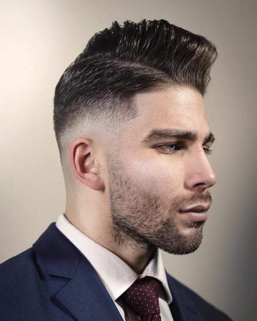 Medium-Length Low Fade and Comb Over Style