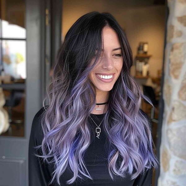 A Black to Lavender Ombre