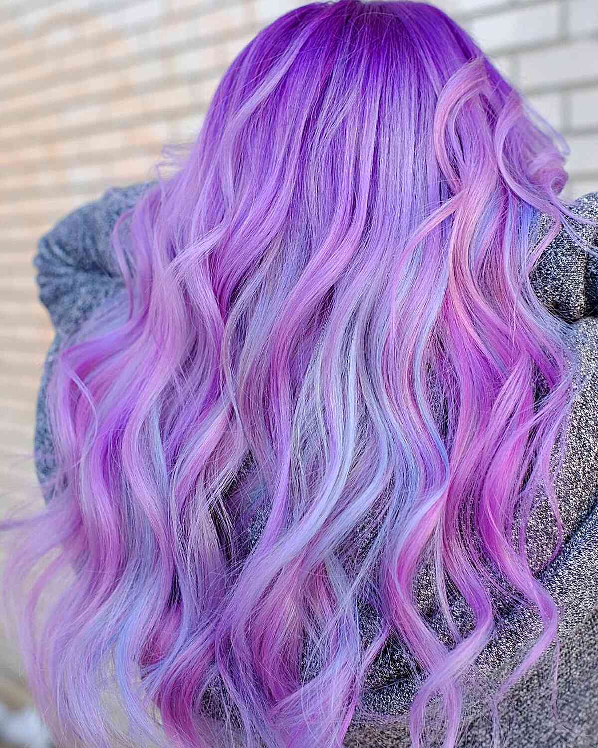 Melted Purple Cotton Candy Shade for Longer Hair