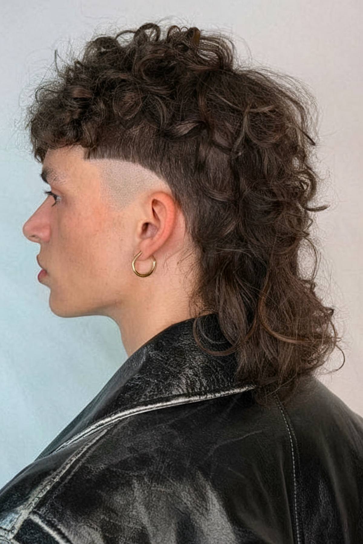 Undercut shaggy mullet hairstyle for men