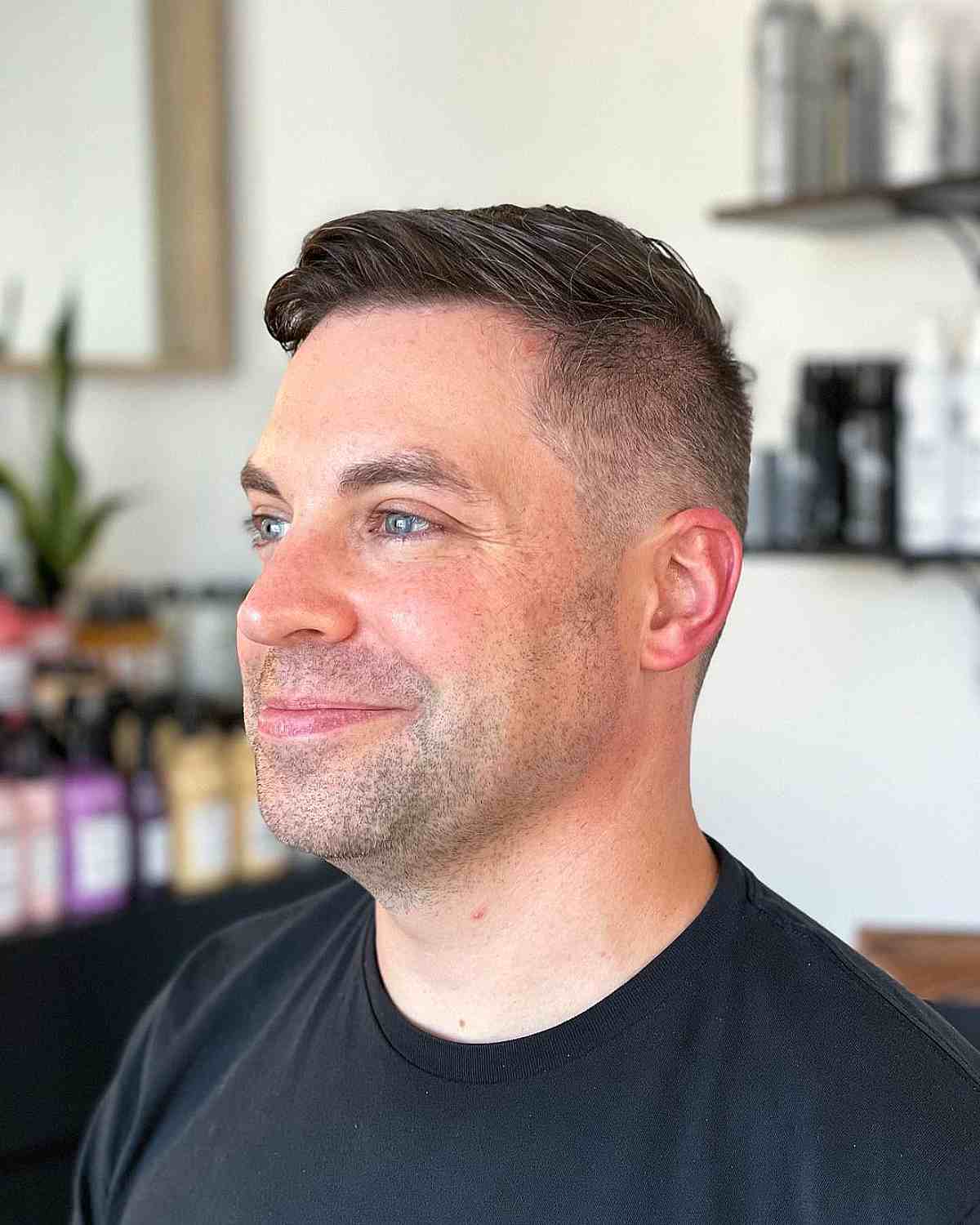 Men's Comb-Over with High Fade
