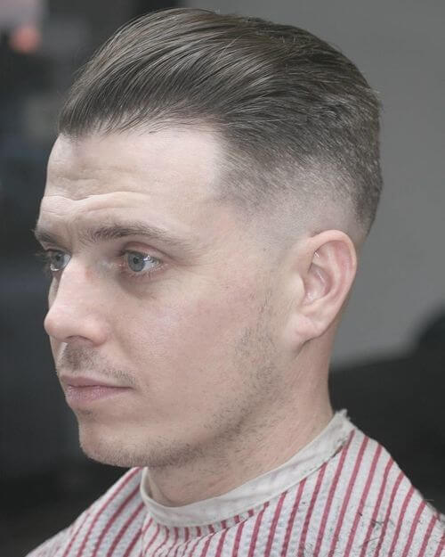 Casual Slick Back Haircut with Fade