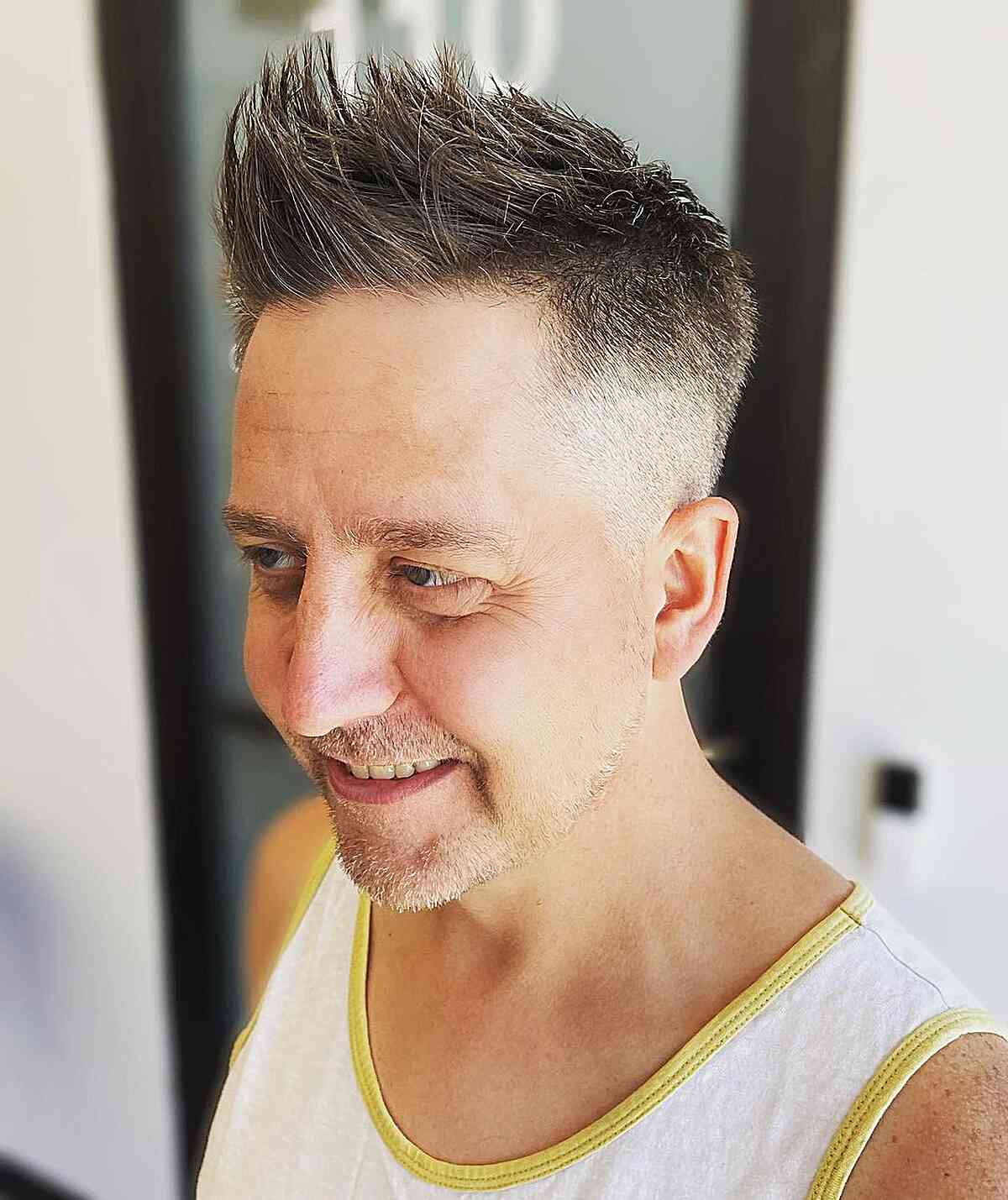 Men's Faux Hawk with Tousled Spikes and Buzzed Sides