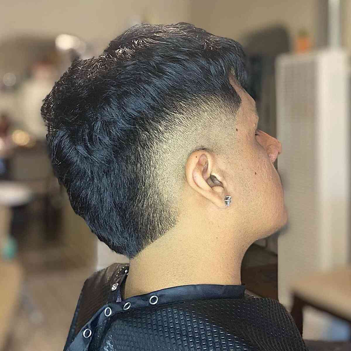 Men's Medium-Length Burst Fade Haircut