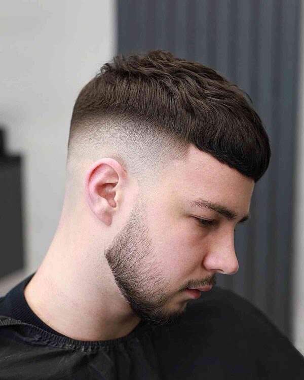 50 Trending Short Haircuts For Men In 2024   Mens Short Caesar Cut With Shaved Sides 600x750 