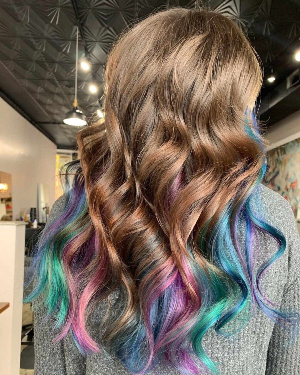 Mermaid-inspired peekaboo hair