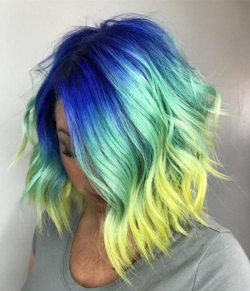 Picture of a mermaid melt for thick wavy shoulder-length hair