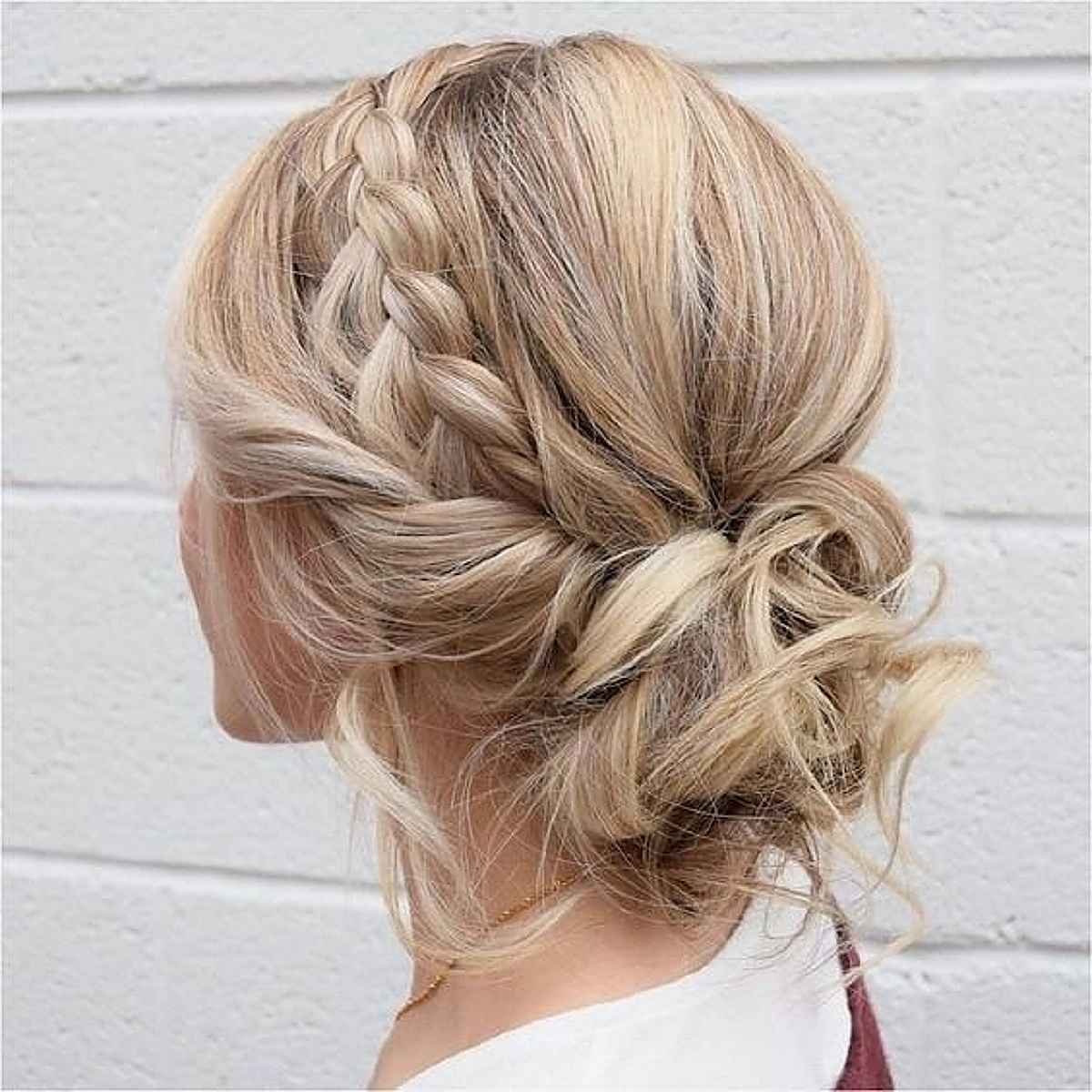 Messy Bun with an Accent Side Braid