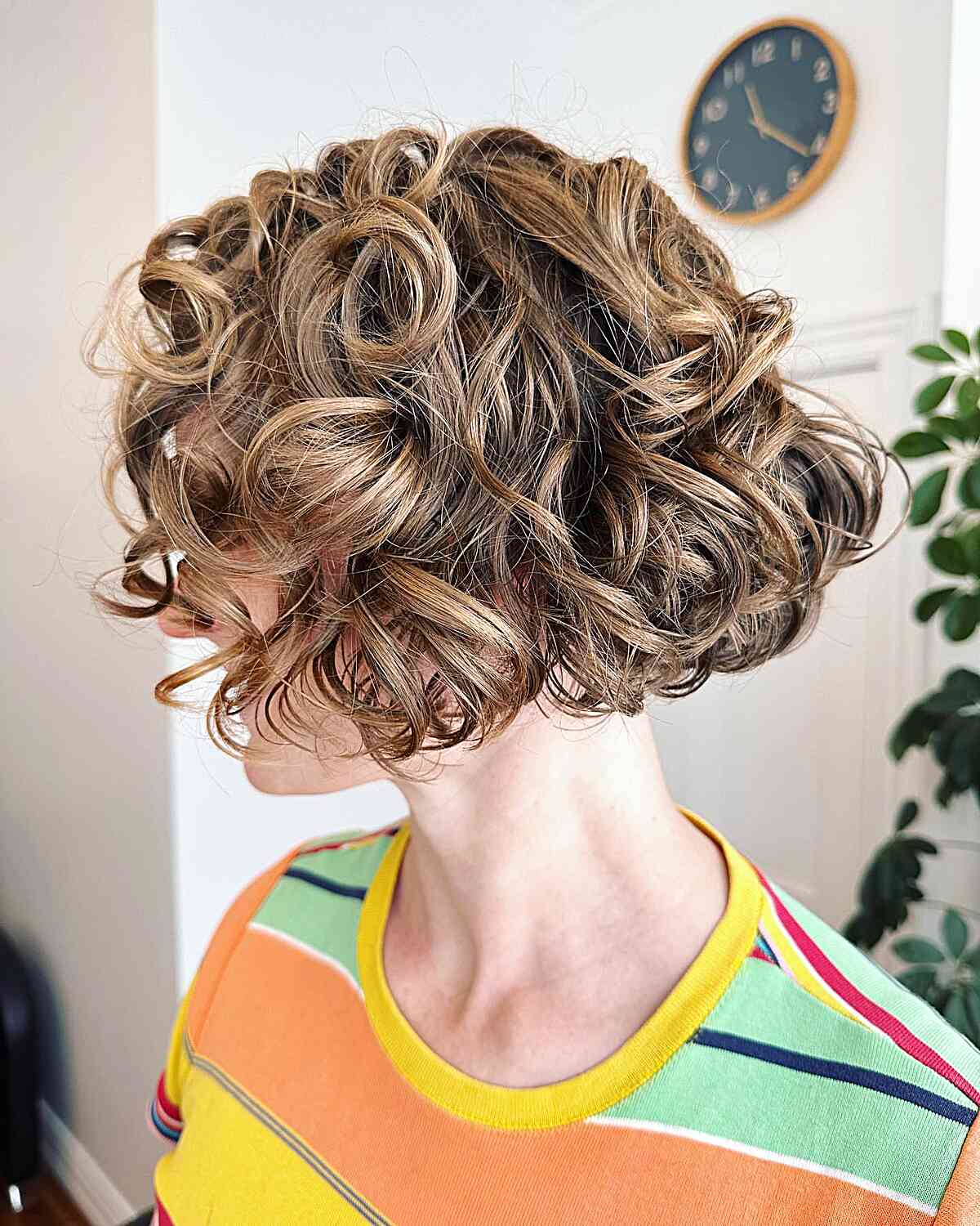 Messy Curls on a Short Bob for women with naturally wavy to curly hair