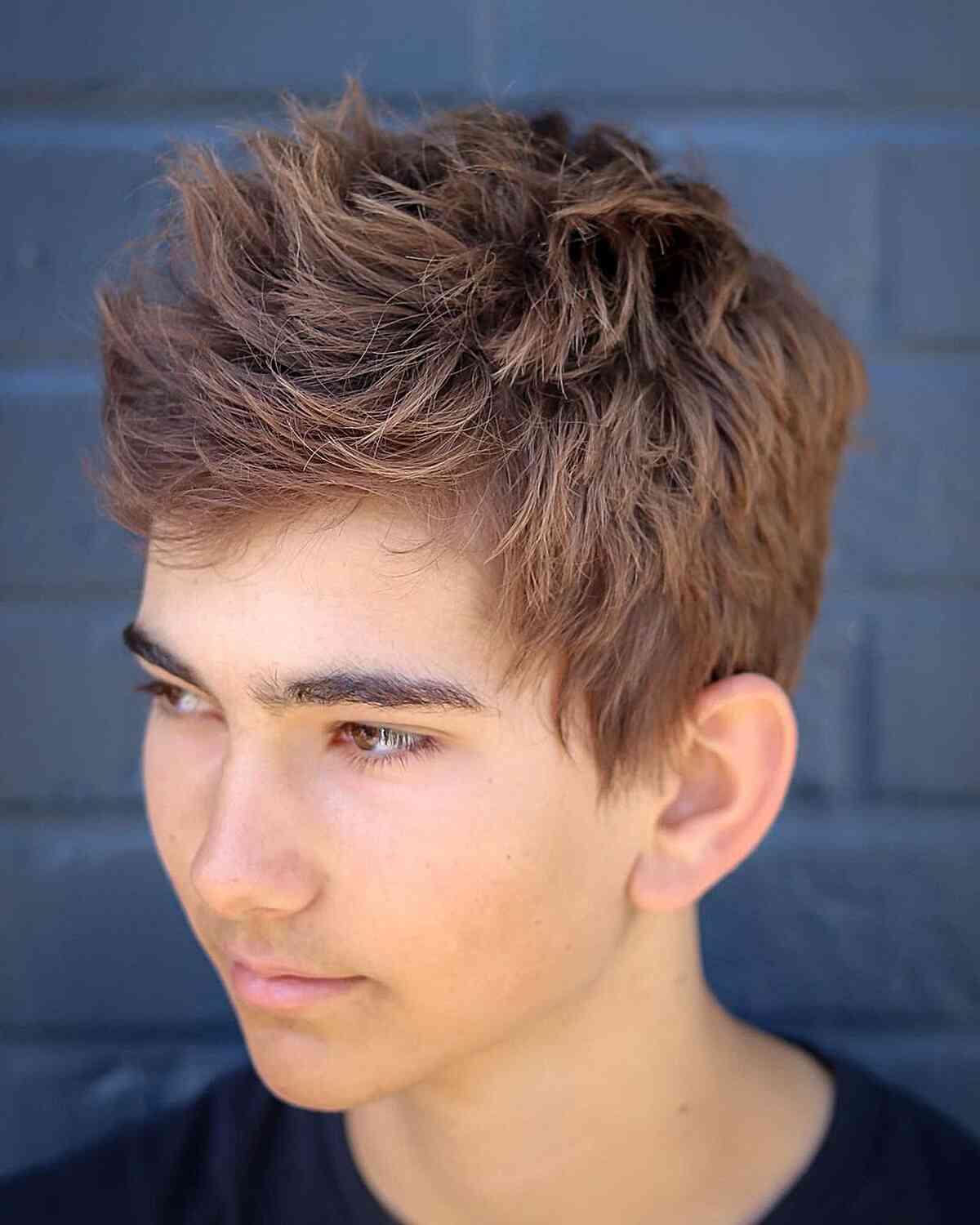 Messy Cut with Texture for Teen Guys with short thick hair