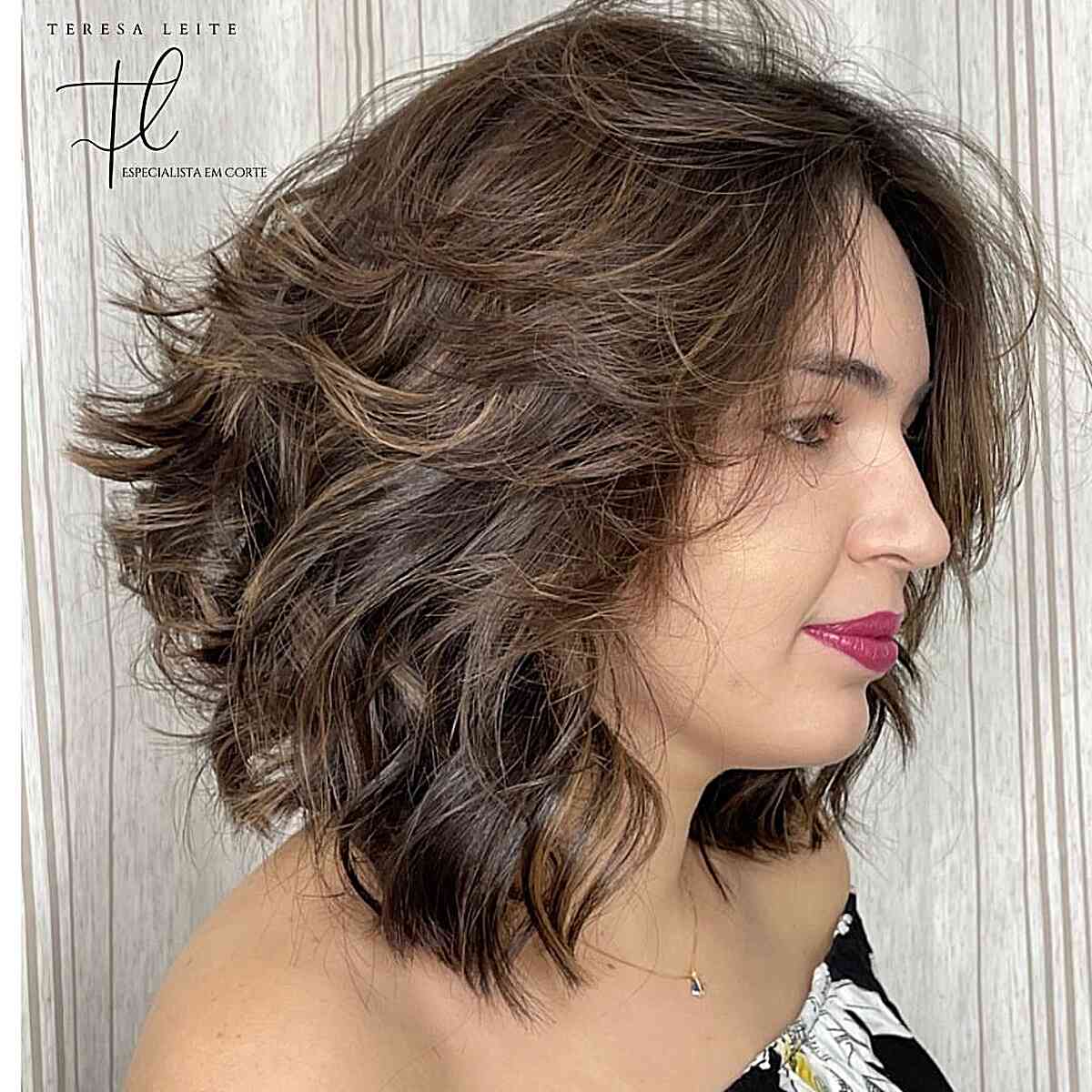Messy Feathered Angled Long Bob with Short Layers