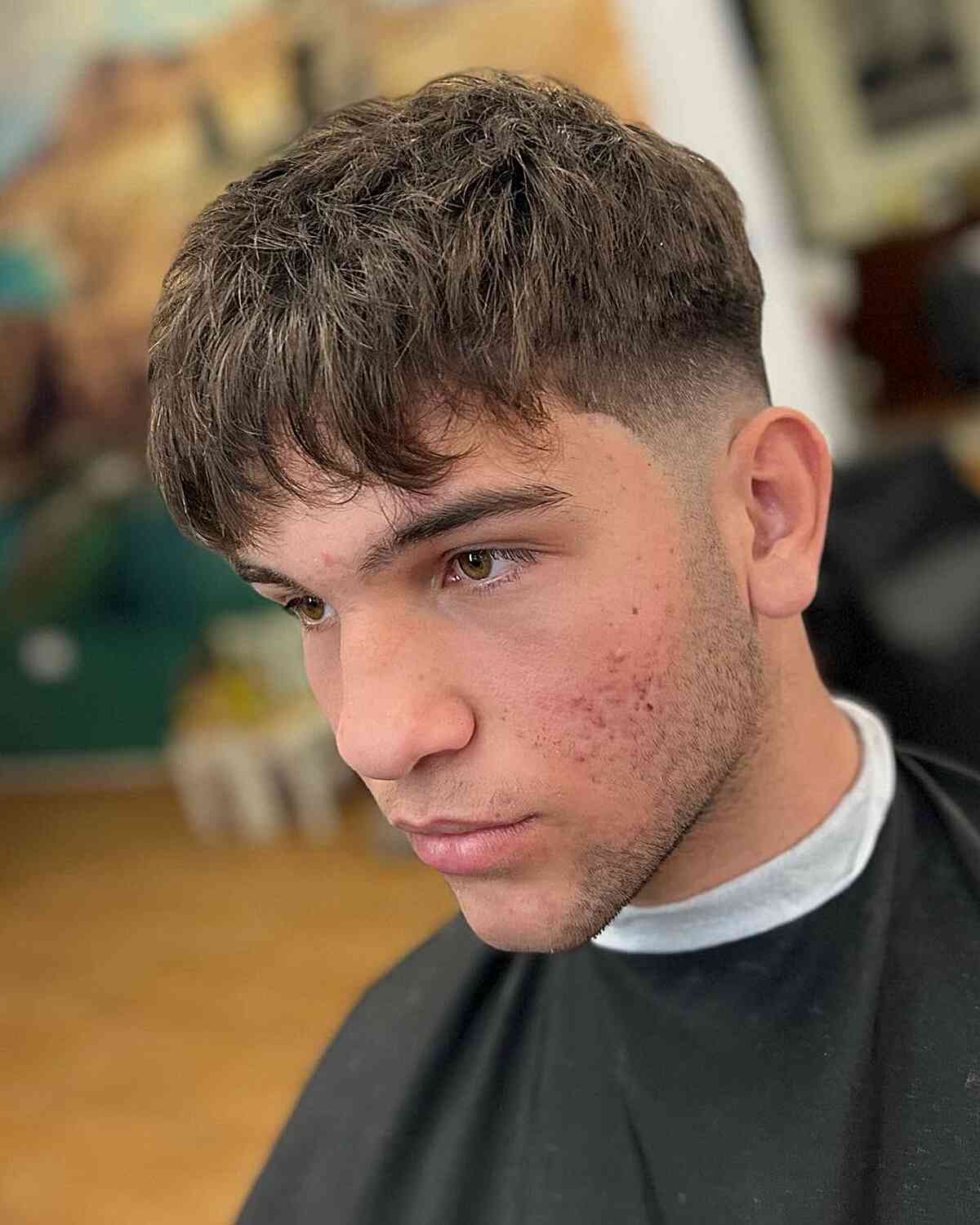 Messy French Crop with High Taper Fade for Men