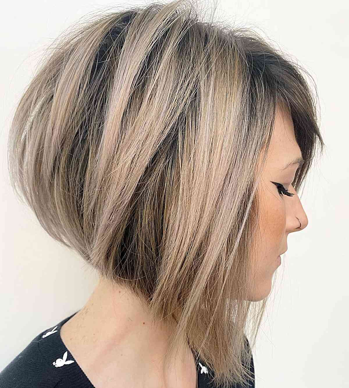 Messy Layered Stack Cut for Short Hair