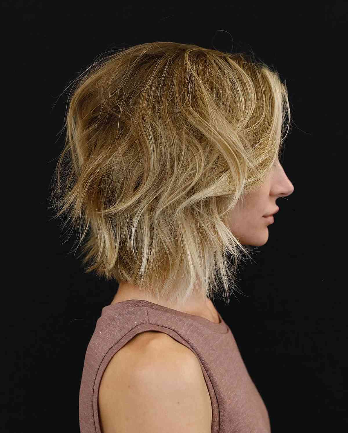 Messy Lived-In Blonde Bob with Layers