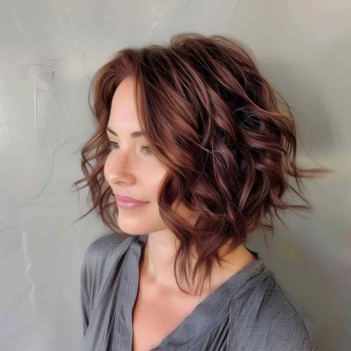 Messy Long A-Line Bob for Fine Hair