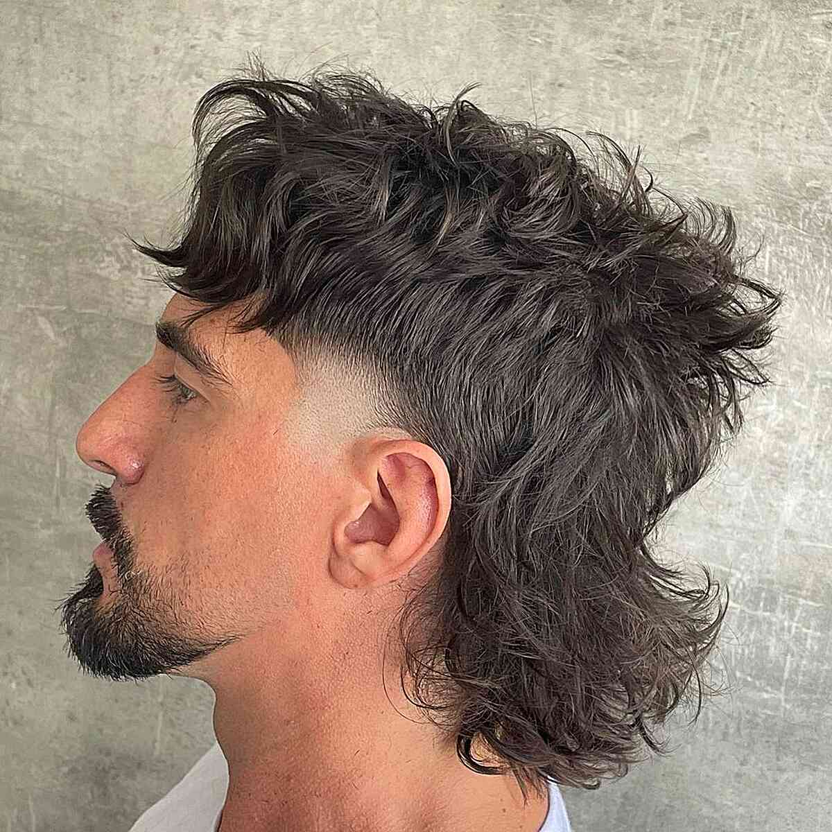 Messy Mullet with a Bald Fade for Men with Medium-Length Hairema_medinaok